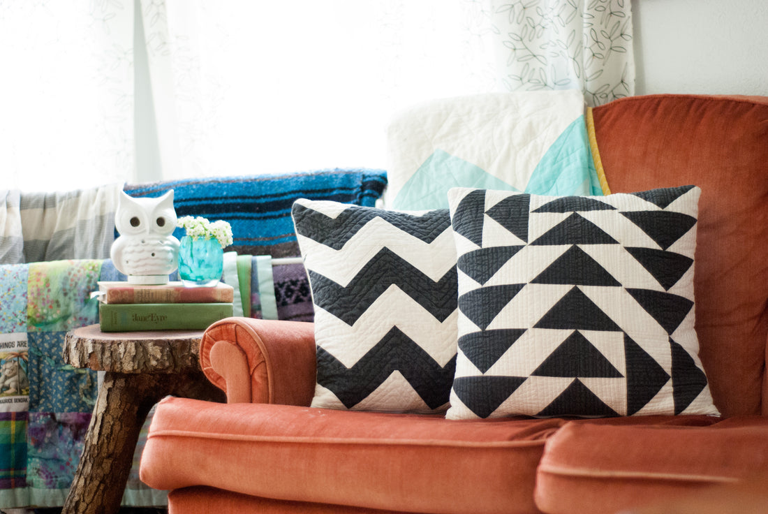 Quilted Geometric Throw Pillows
