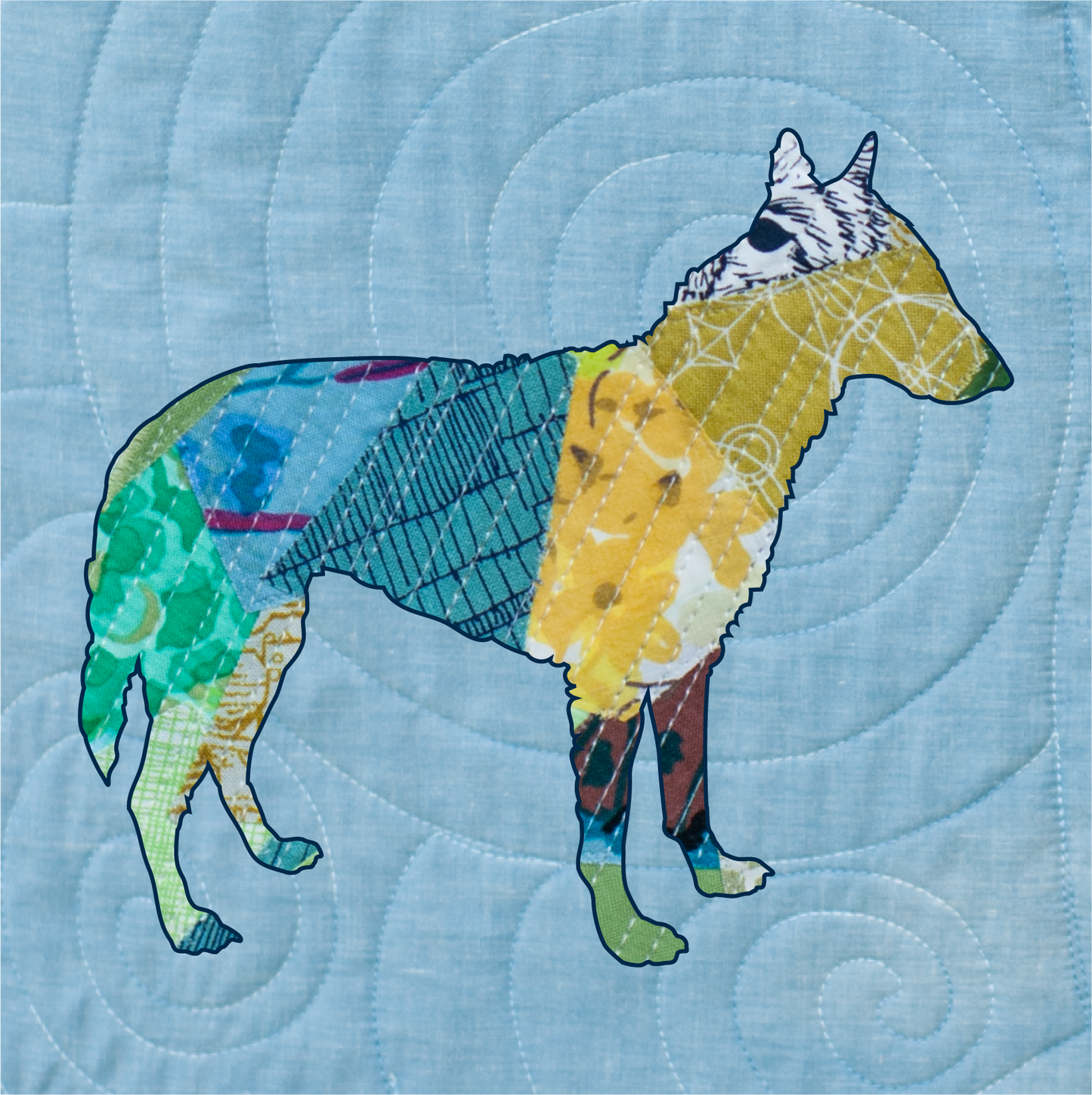 Belgian Shepherd Laekenois Scrappy Applique Pattern (PDF)