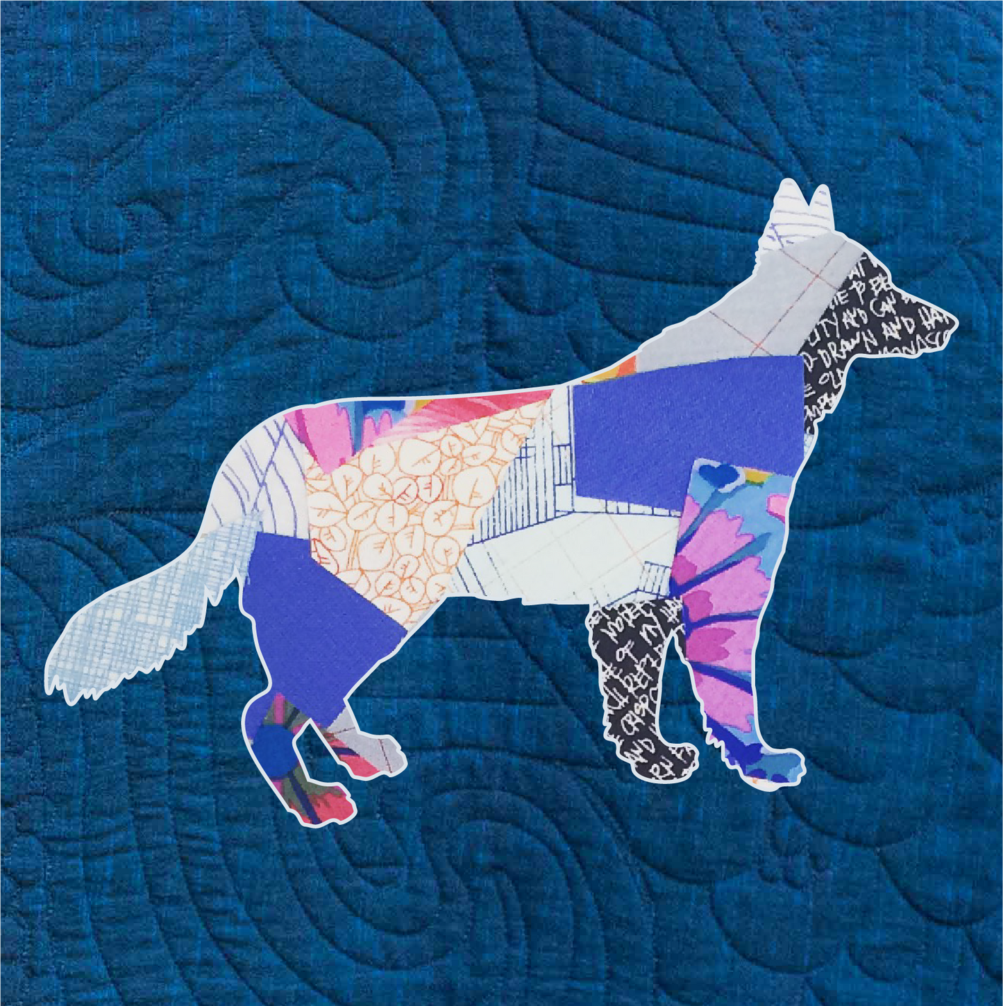 Berger Blanc Suisse Scrappy Applique Pattern (PDF)