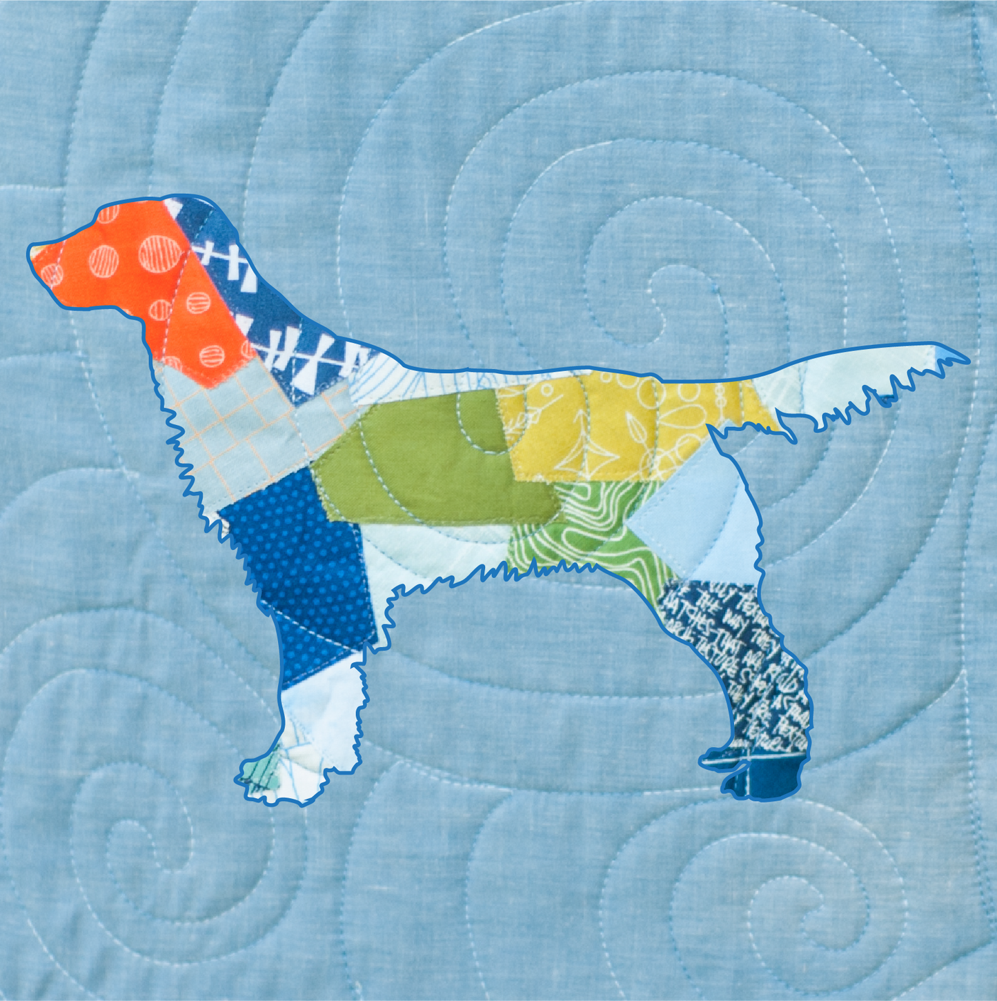 English Springer Spaniel Scrappy Applique Pattern (PDF)