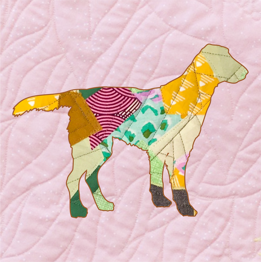 Flat-Coated Retriever Scrappy Applique Pattern (PDF)