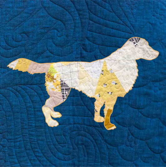 German Longhaired Pointer Scrappy Applique Pattern (PDF)