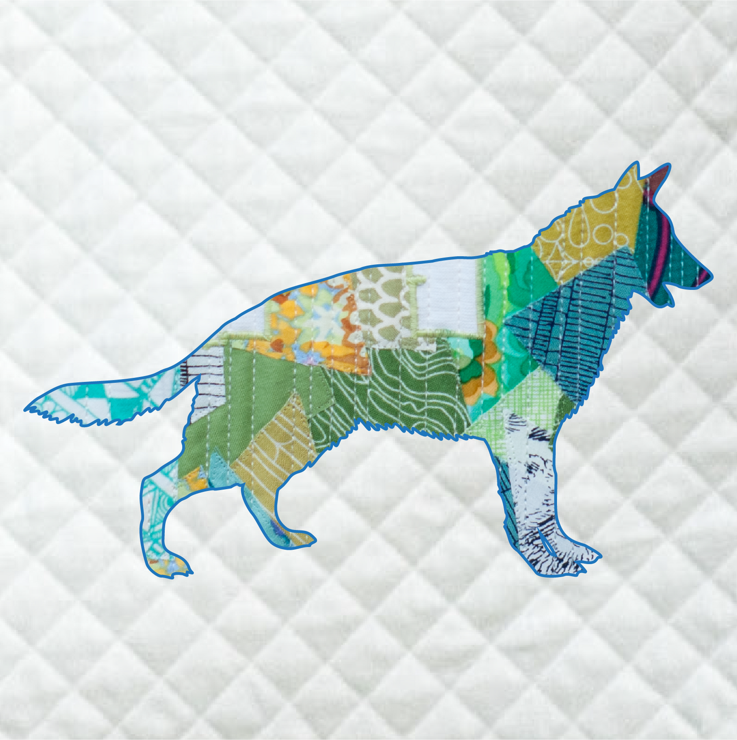 German Shepherd Scrappy Applique Pattern (PDF)