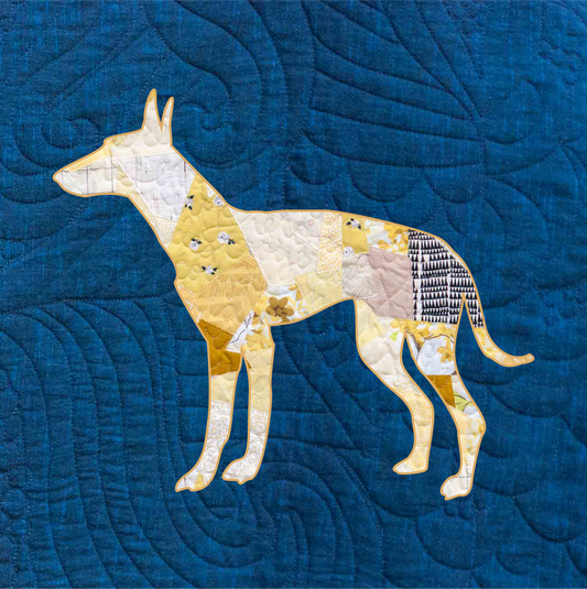 Ibizan Hound (Podenco Ibicenco) Scrappy Applique Pattern (PDF)