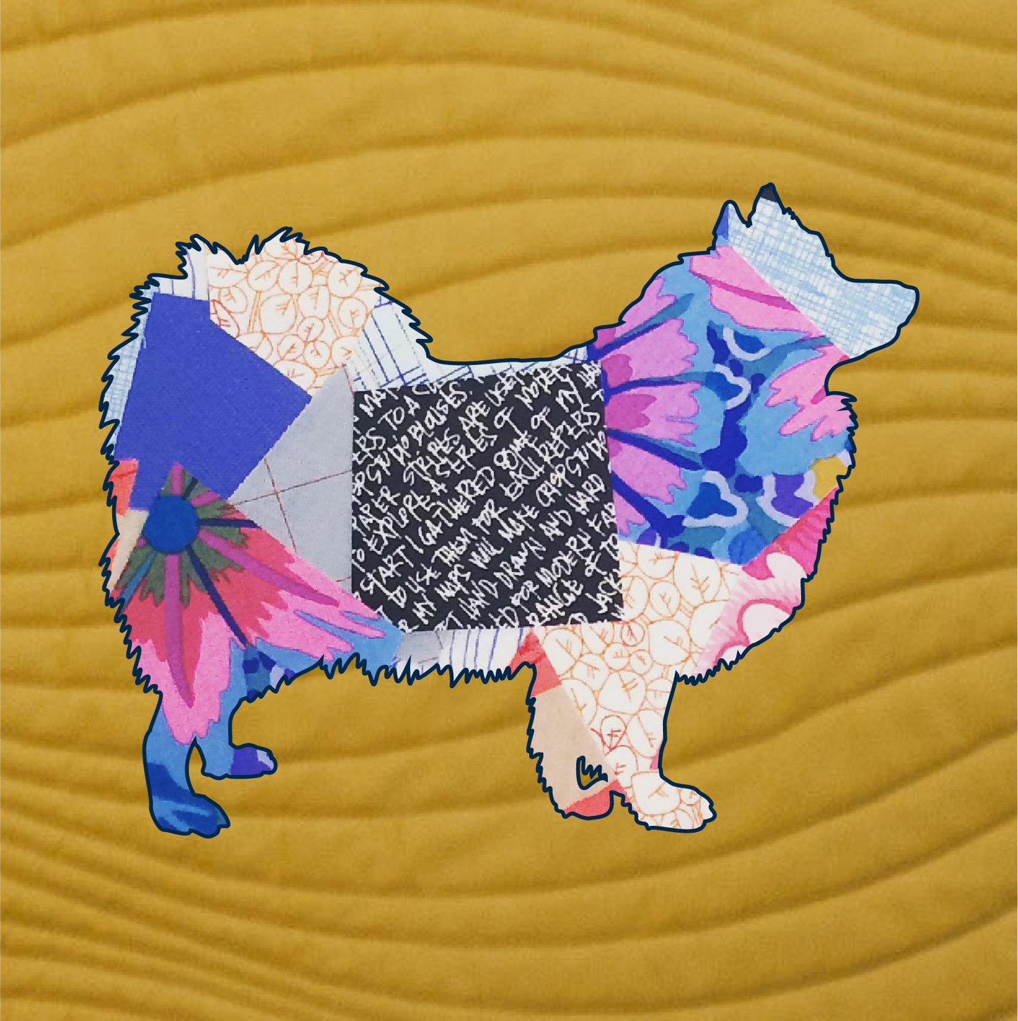Japanese Spitz Scrappy Applique Pattern (PDF)