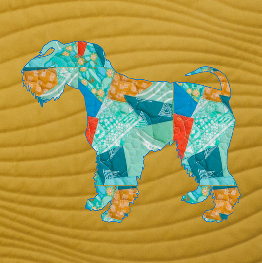 Kerry Blue Terrier Scrappy Applique Pattern (PDF)