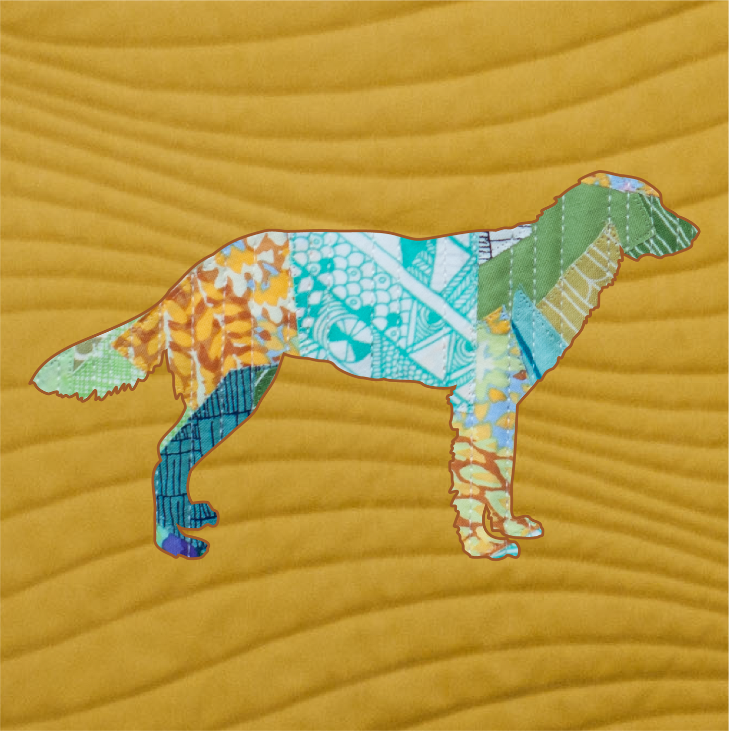 Long-haired Weimaraner Scrappy Applique Pattern (PDF)