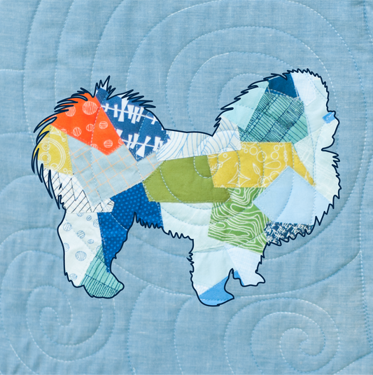 Pekingese Scrappy Applique Pattern (PDF)