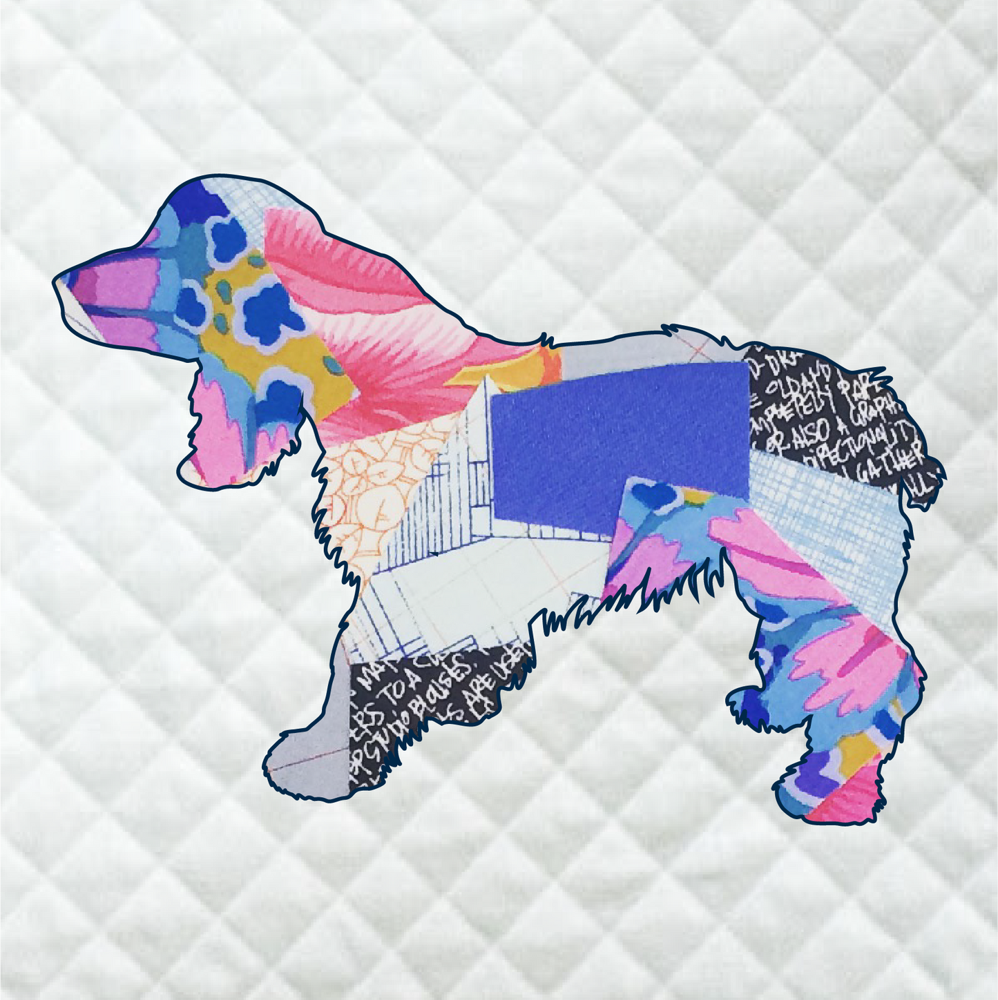 Russian Spaniel Scrappy Applique Pattern (PDF)