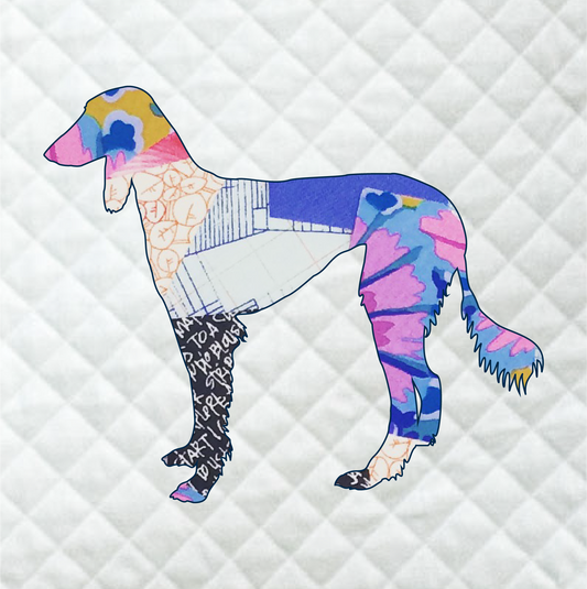 Saluki (Arabian Hound) Scrappy Applique Pattern (PDF)