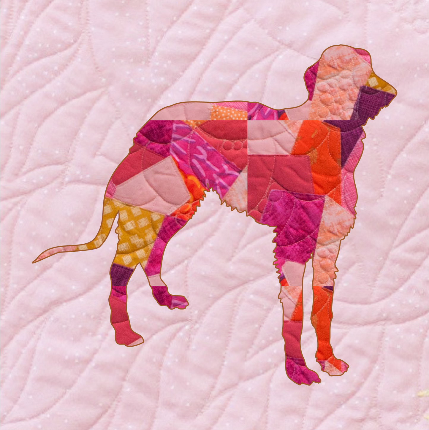 Scottish Deerhound Scrappy Applique Pattern (PDF)