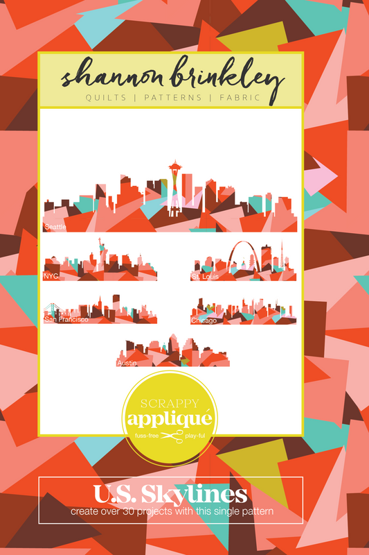 US Skylines Scrappy Applique Pattern (Printed)