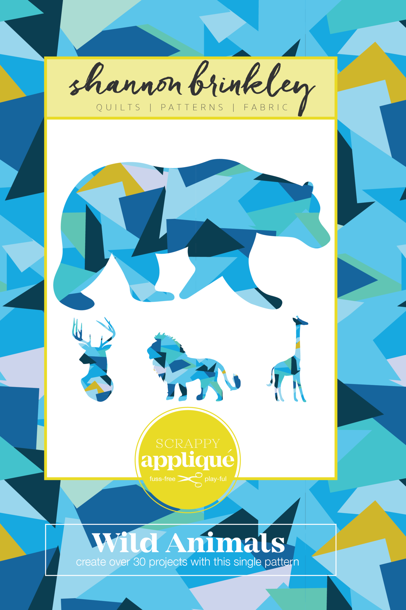 Wild Animals Scrappy Applique Pattern (Printed)