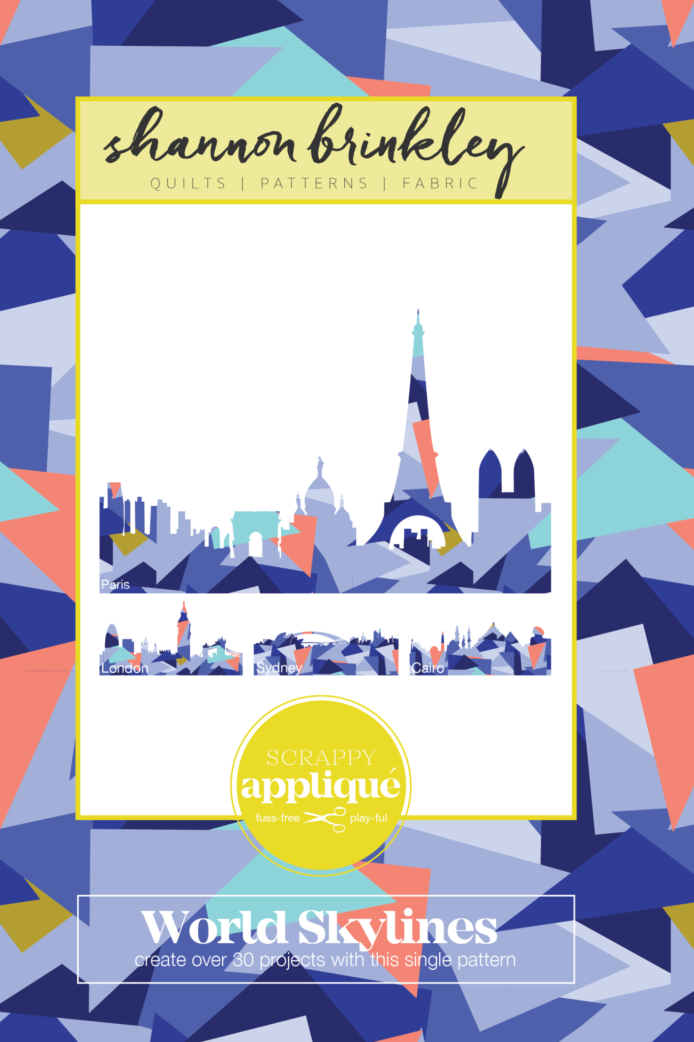 World Skylines Scrappy Applique Pattern (Printed)