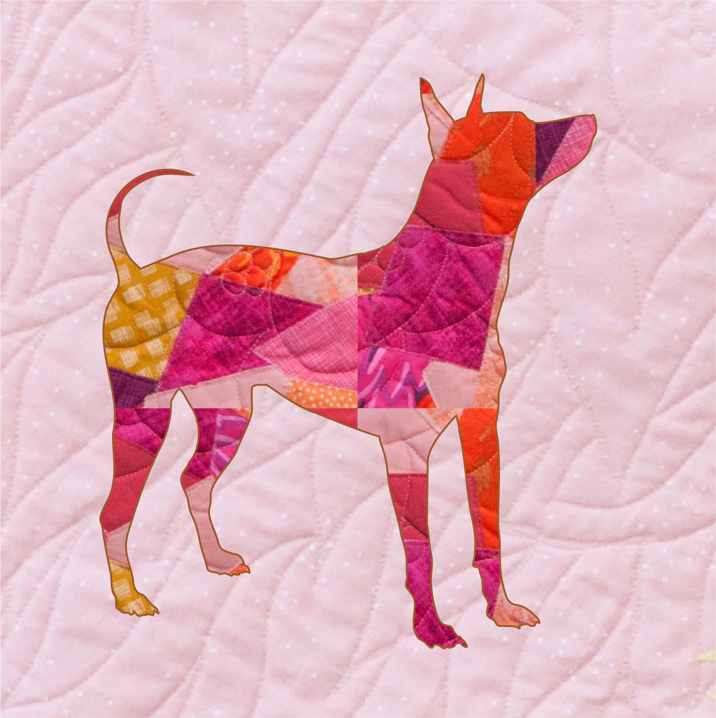 American Hairless Terrier Scrappy Applique Pattern (PDF)