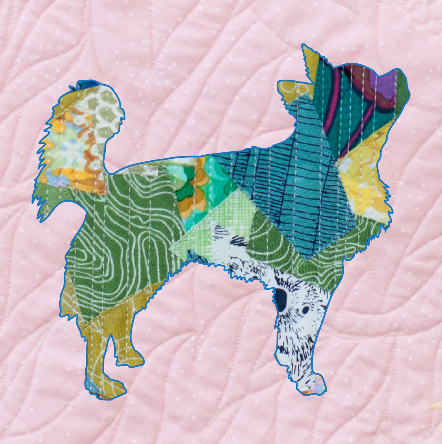 Longhaired Chihuahua Scrappy Applique Pattern (PDF)