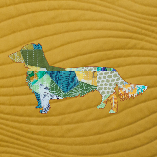Long-haired Dachshund Scrappy Applique Pattern (PDF)